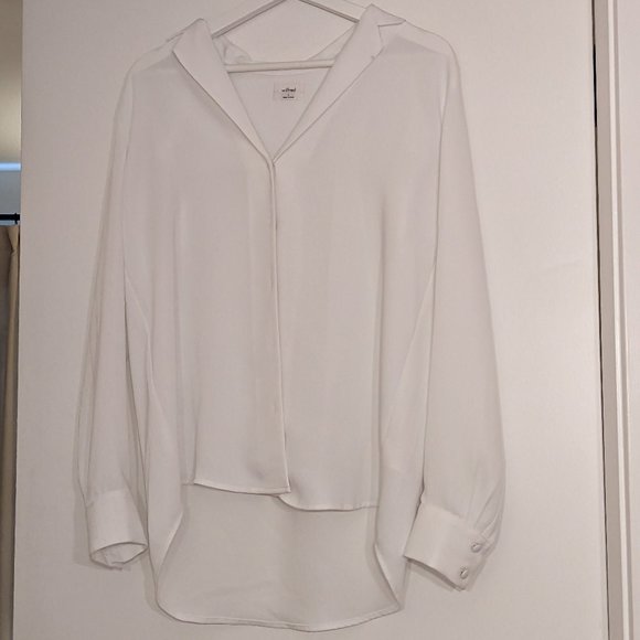 BRAND NEW: Aritzia Wilfred Tulum Button-Up White Blouse - Picture 1 of 2